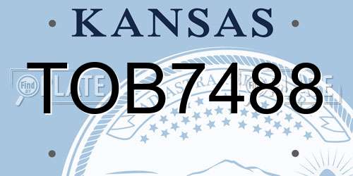 TOB7488 Kansas License Plate