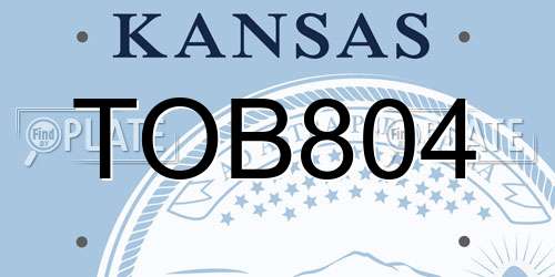 TOB804 Kansas License Plate