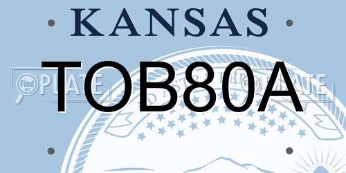 TOB80A Kansas License Plate