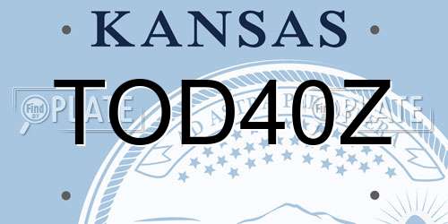 TOD40Z Kansas License Plate