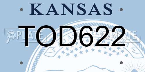 TOD622 Kansas License Plate