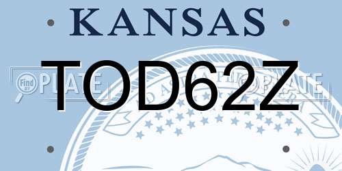 TOD62Z Kansas License Plate