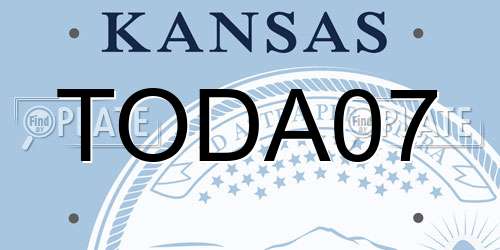 TODA07 Kansas License Plate