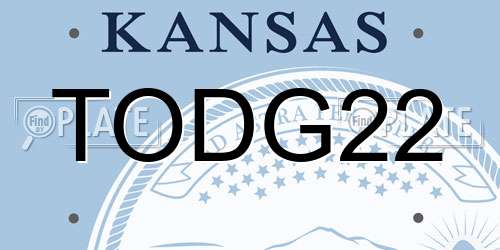 TODG22 Kansas License Plate