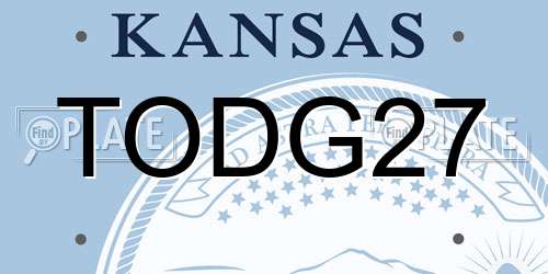 TODG27 Kansas License Plate