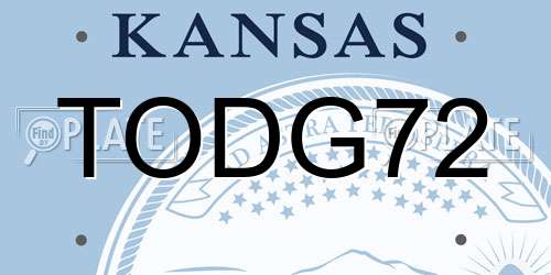 TODG72 Kansas License Plate