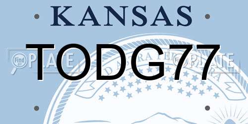 TODG77 Kansas License Plate