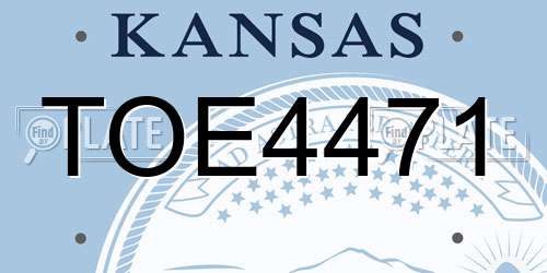 TOE4471 Kansas License Plate