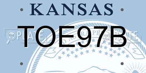 TOE97B Kansas License Plate