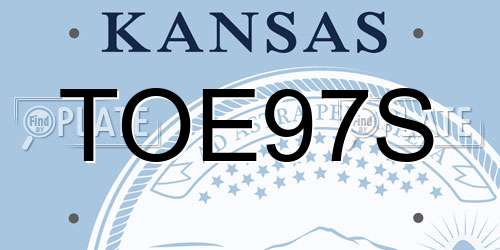 TOE97S Kansas License Plate
