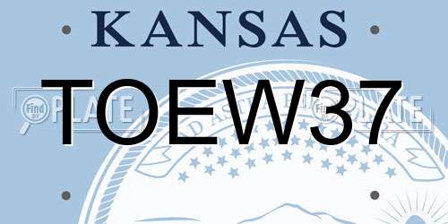 TOEW37 Kansas License Plate