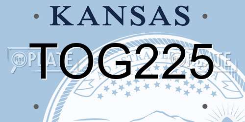 TOG225 Kansas License Plate