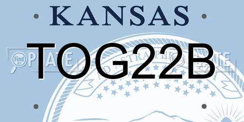 TOG22B Kansas License Plate