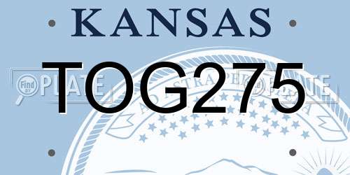 TOG275 Kansas License Plate
