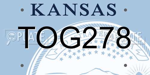 TOG278 Kansas License Plate