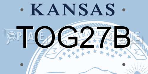 TOG27B Kansas License Plate