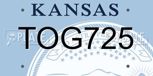 TOG725 Kansas License Plate