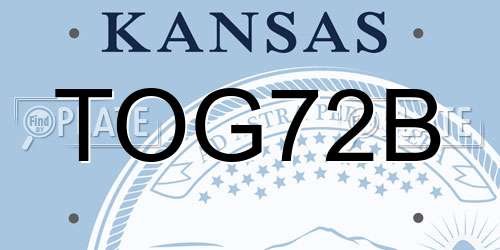 TOG72B Kansas License Plate