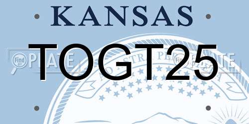 TOGT25 Kansas License Plate