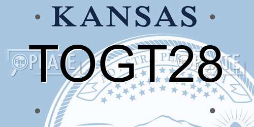 TOGT28 Kansas License Plate