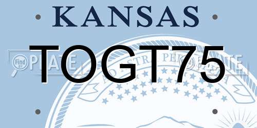 TOGT75 Kansas License Plate