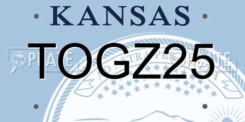 TOGZ25 Kansas License Plate