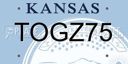 TOGZ75 Kansas License Plate