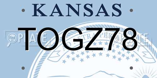 TOGZ78 Kansas License Plate