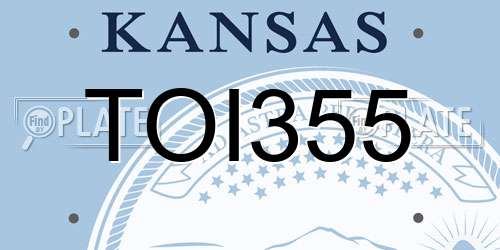 TOI355 Kansas License Plate