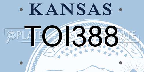 TOI388 Kansas License Plate