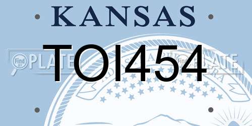 TOI454 Kansas License Plate