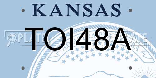 TOI48A Kansas License Plate