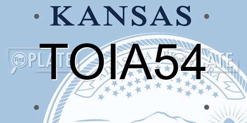 TOIA54 Kansas License Plate