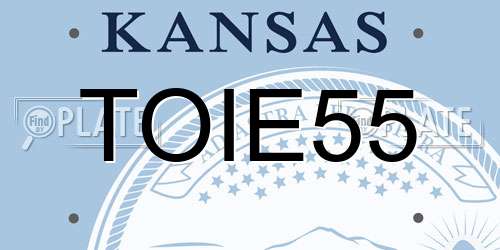 TOIE55 Kansas License Plate