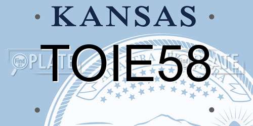 TOIE58 Kansas License Plate