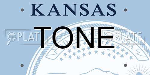 TONE Kansas License Plate