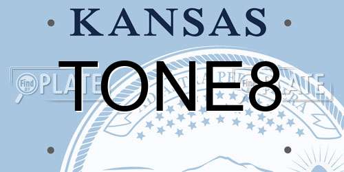 TONE8 Kansas License Plate