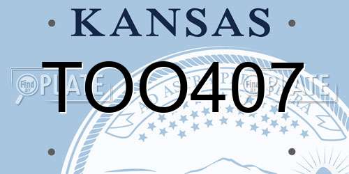 TOO407 Kansas License Plate