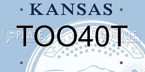 TOO40T Kansas License Plate
