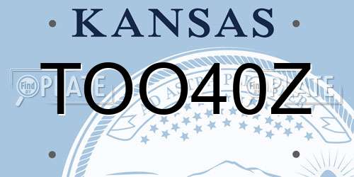 TOO40Z Kansas License Plate