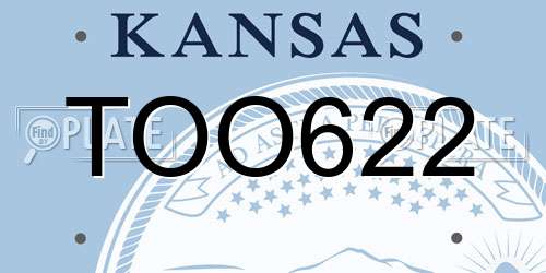 TOO622 Kansas License Plate