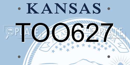 TOO627 Kansas License Plate