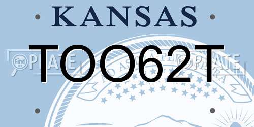 TOO62T Kansas License Plate