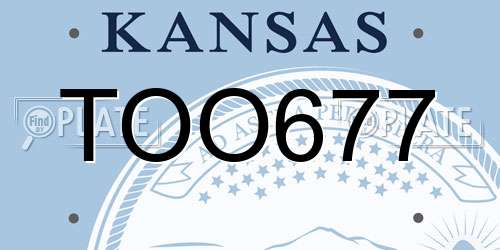 TOO677 Kansas License Plate