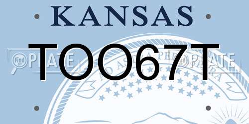 TOO67T Kansas License Plate