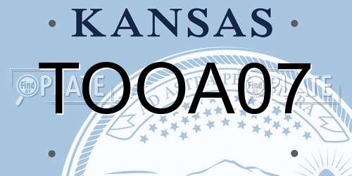 TOOA07 Kansas License Plate