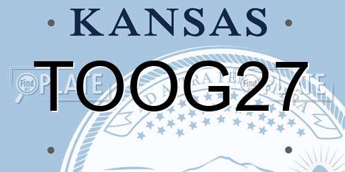 TOOG27 Kansas License Plate