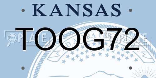 TOOG72 Kansas License Plate
