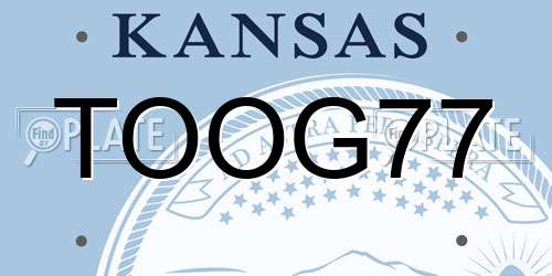 TOOG77 Kansas License Plate