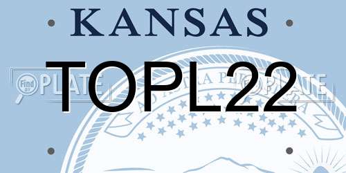 TOPL22 Kansas License Plate